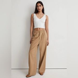 Madewell Tan Wide-Leg Trousers